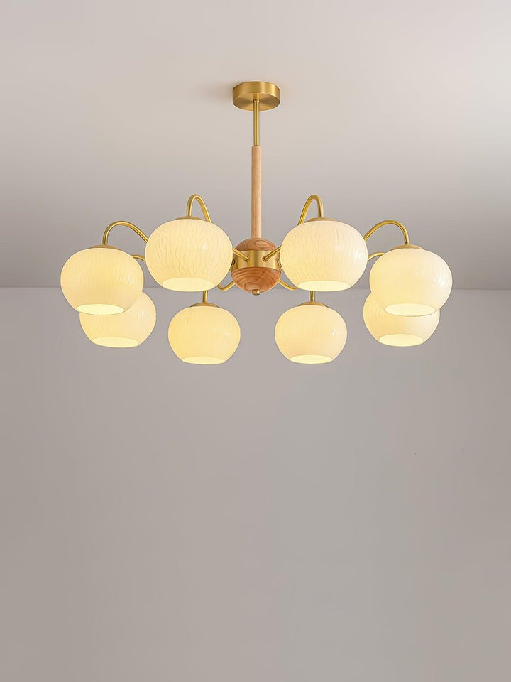 Handcrafted Brass & Wood LED Chandelier – 3 & 6-Light Ceiling Fixture