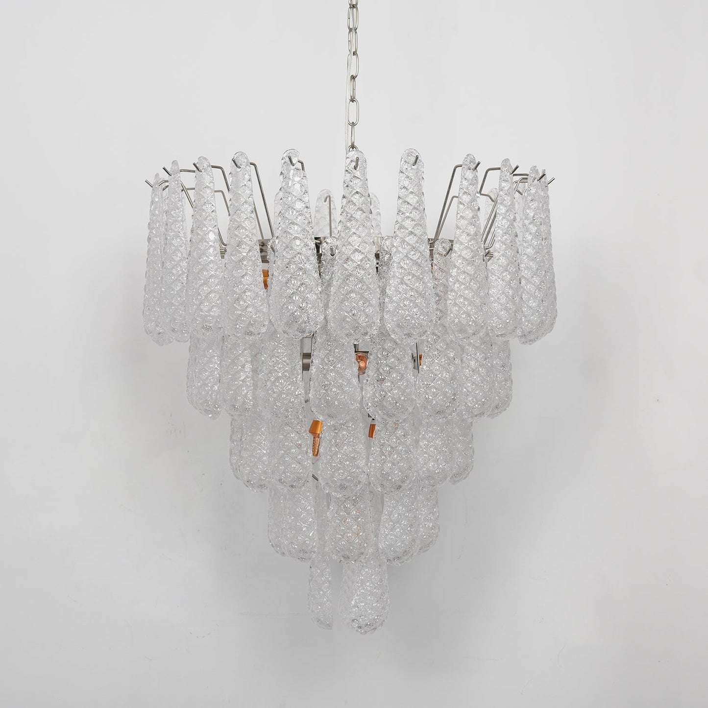 Handcrafted Glass Droplet Cascade Chandelier