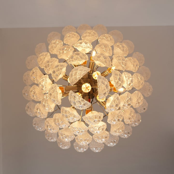 Handcrafted Glass Droplet Cascade Chandelier