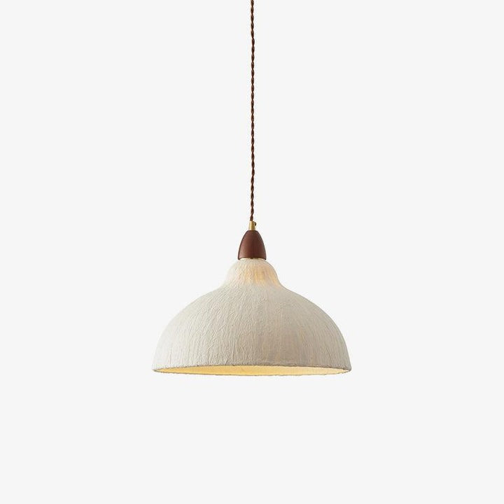 Handcrafted Rice Paper Pendant Light with Wood Holder