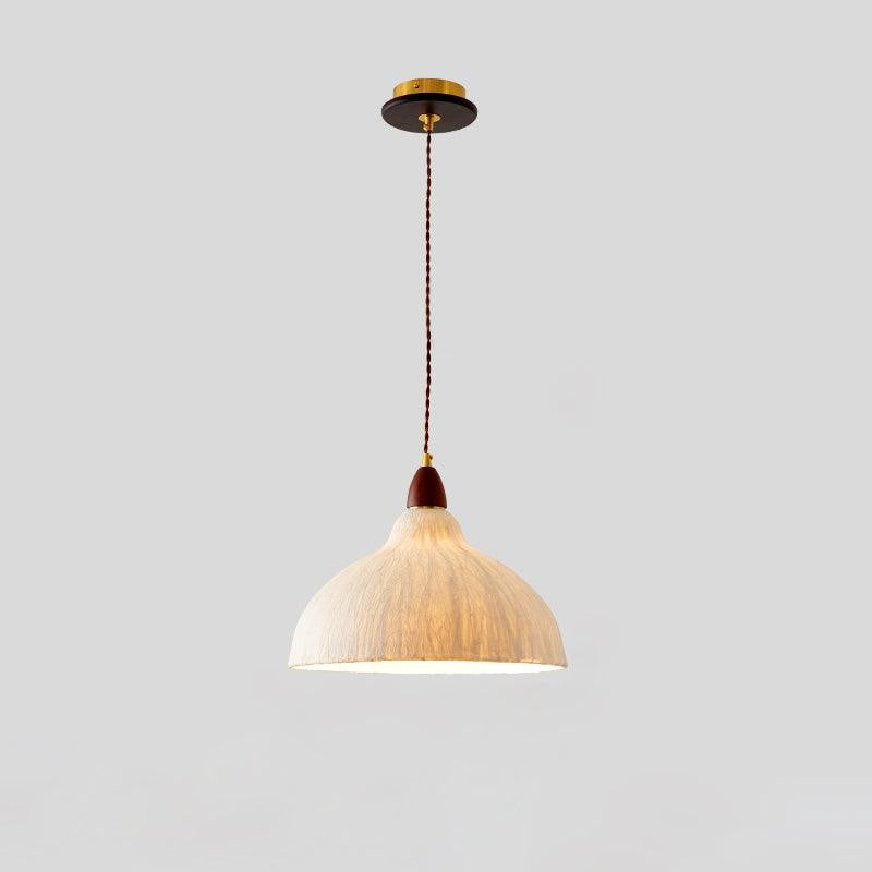 Handcrafted Rice Paper Pendant Light with Wood Holder