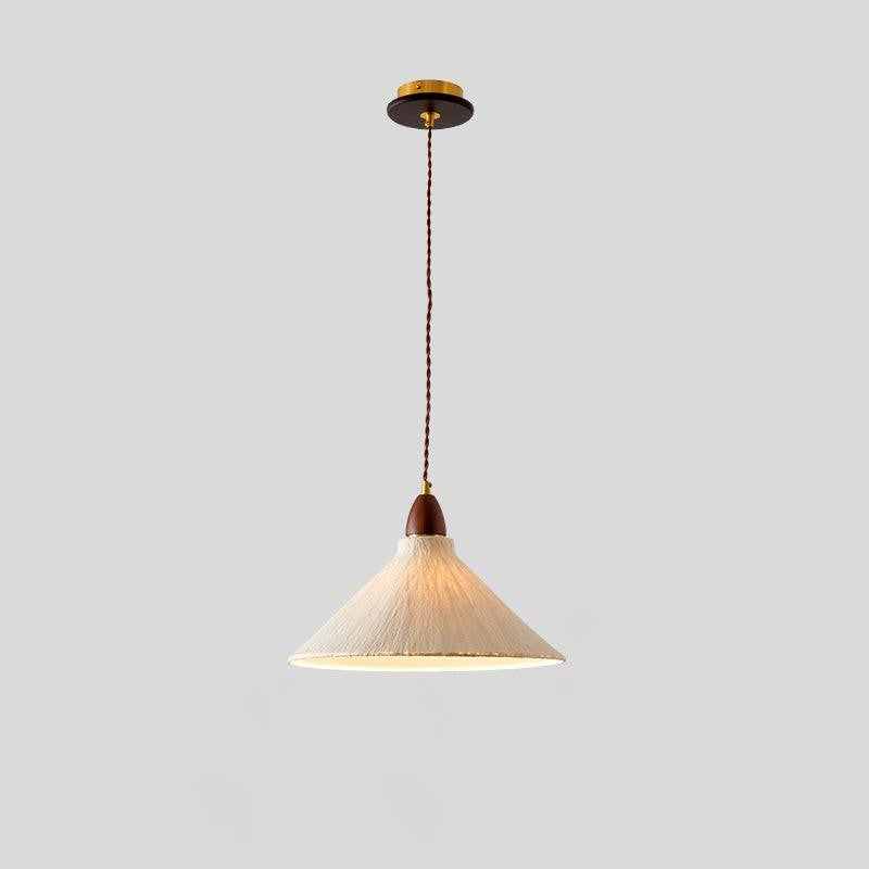 Handcrafted Rice Paper Pendant Light with Wood Holder