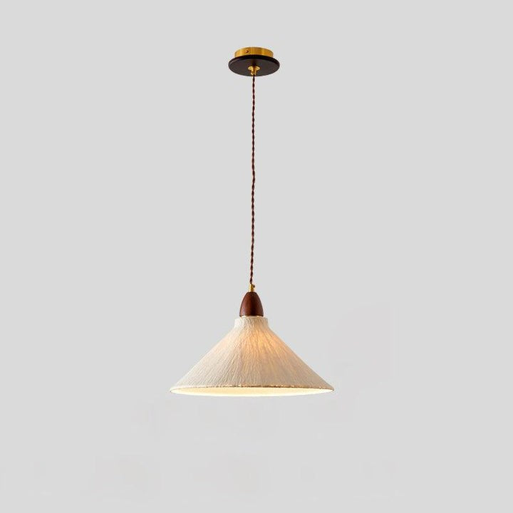 Handcrafted Rice Paper Pendant Light with Wood Holder