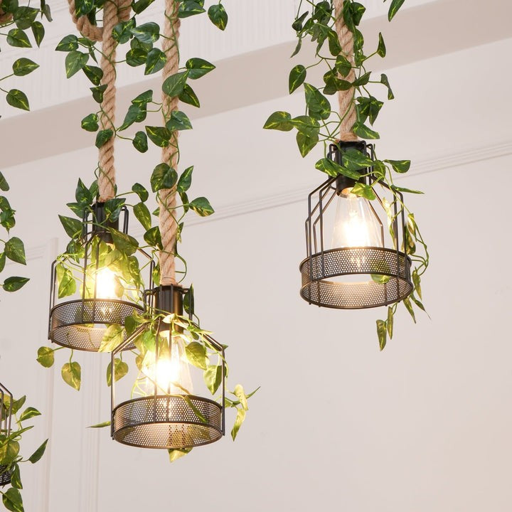 Handcrafted Rustic Wood Beam Chandelier with Natural Accents