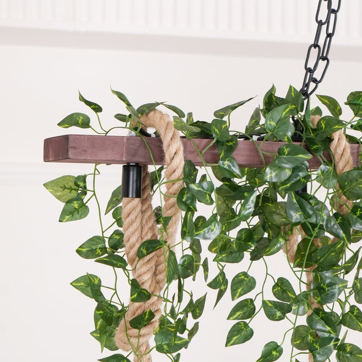 Handcrafted Rustic Wood Beam Chandelier with Natural Accents