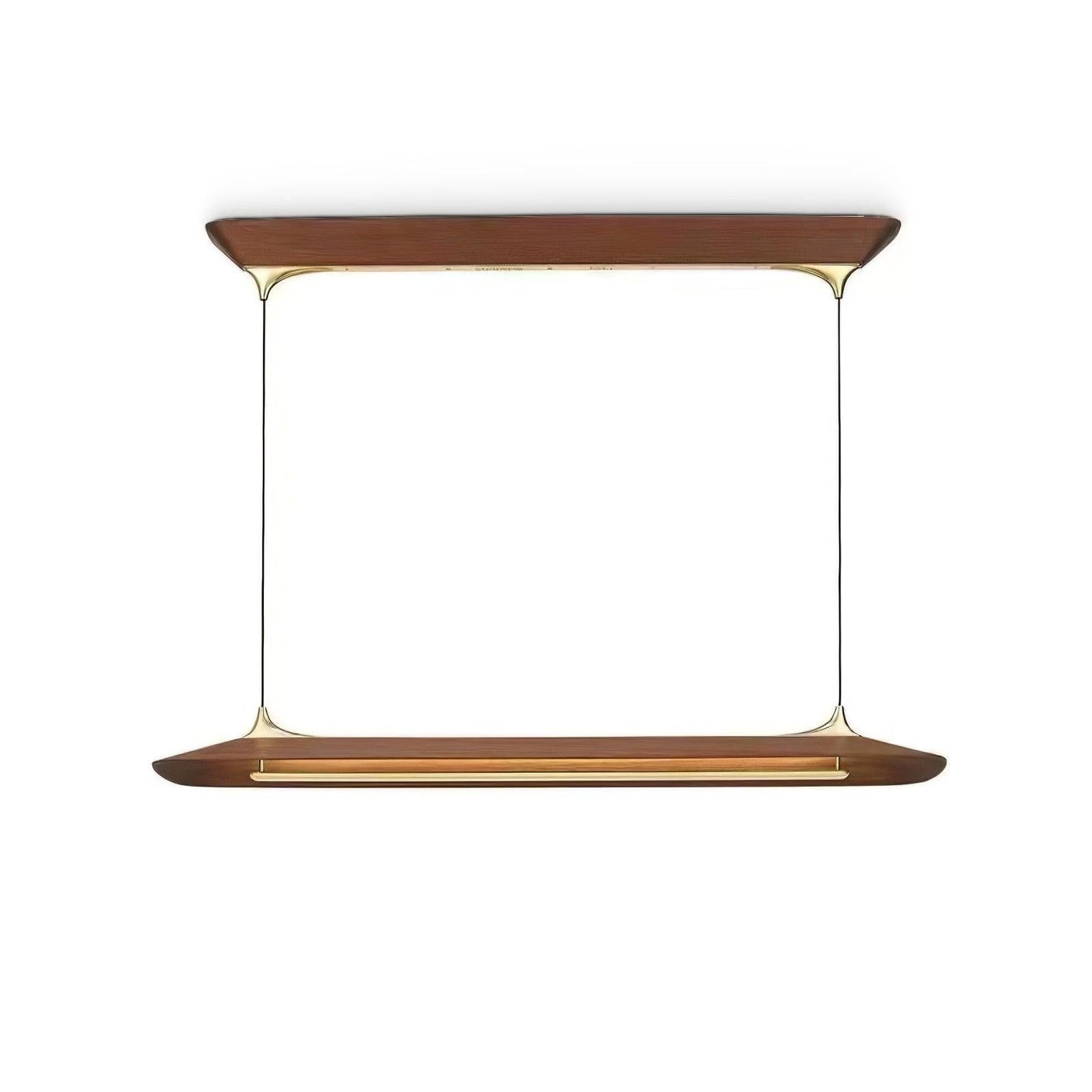 Handcrafted Solid Wood LED Chandelier with Brass Accents