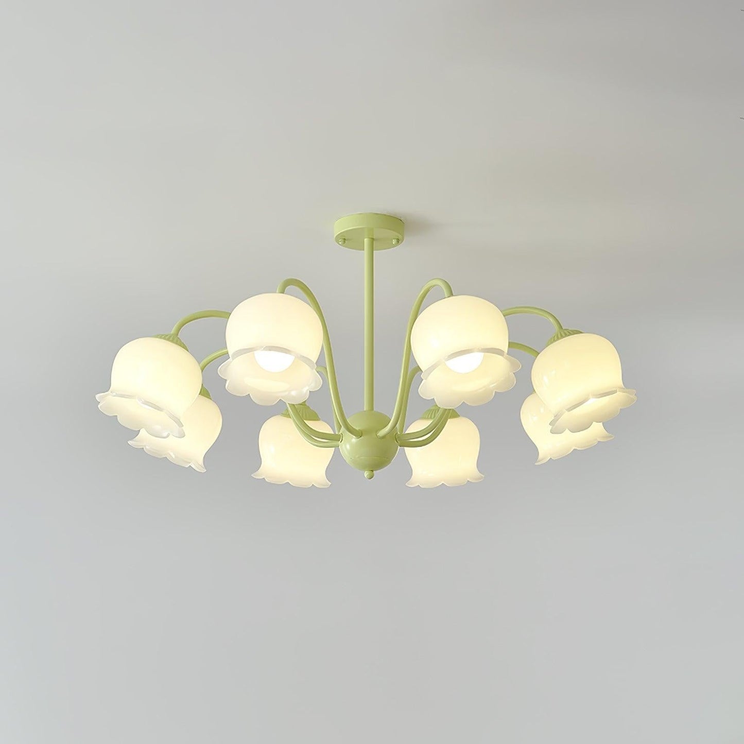 Handcrafted Trumpet Flower Glass Chandelier