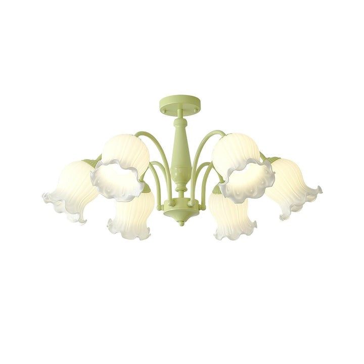 Handcrafted Trumpet Flower Glass Chandelier