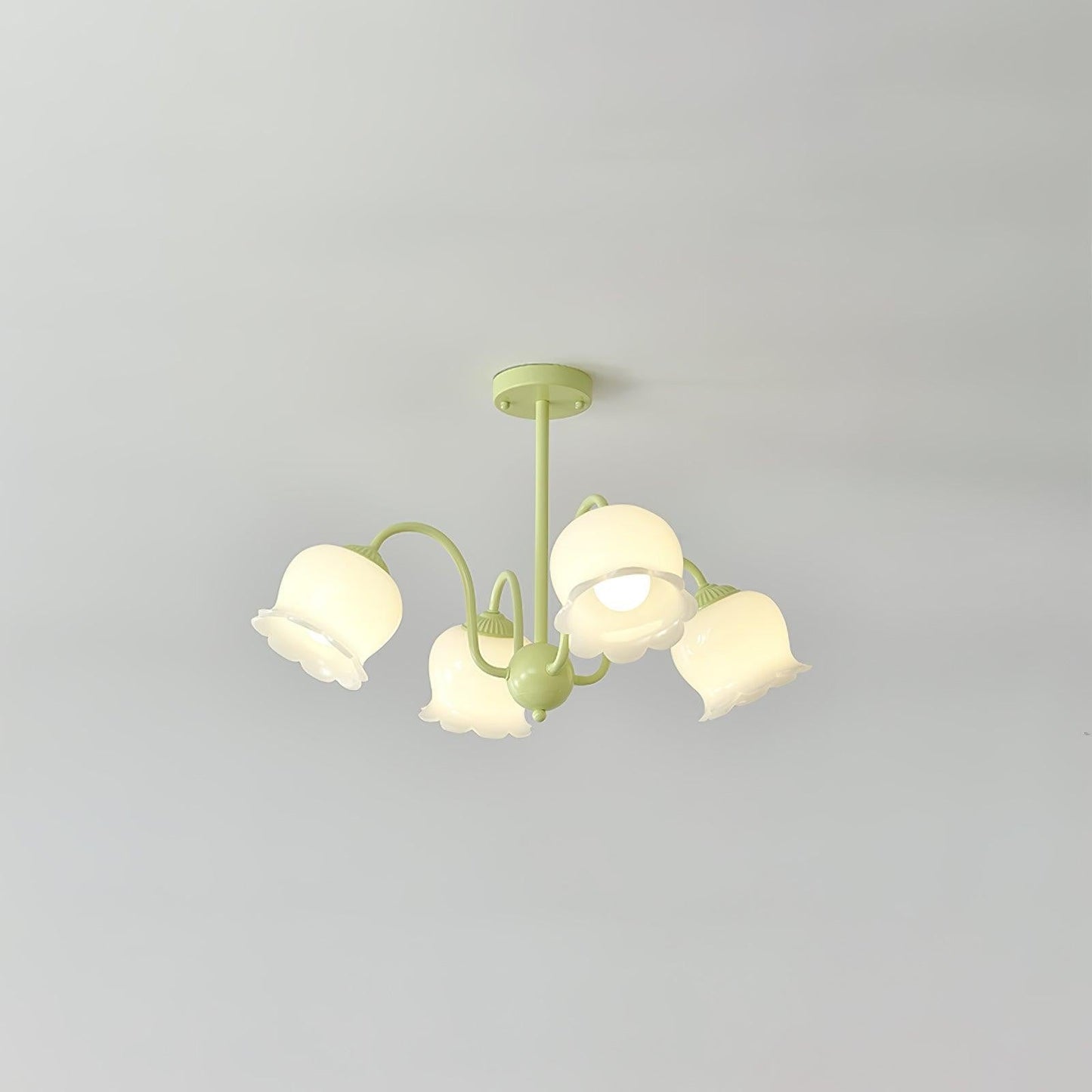 Handcrafted Trumpet Flower Glass Chandelier