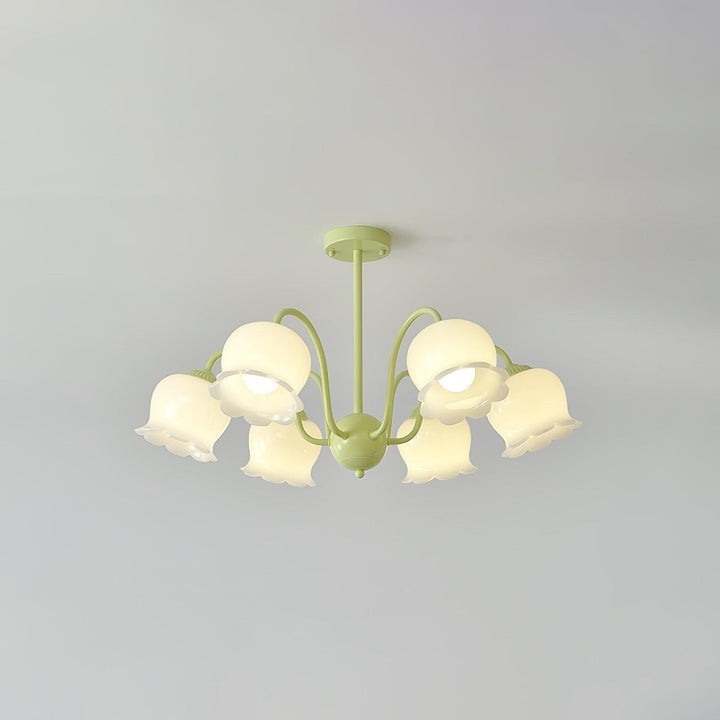 Handcrafted Trumpet Flower Glass Chandelier
