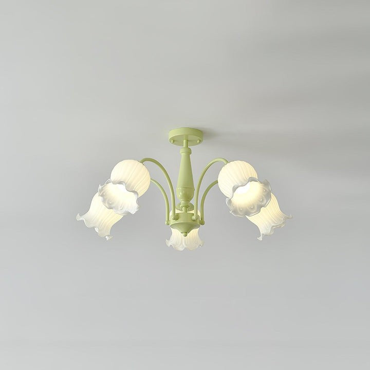Handcrafted Trumpet Flower Glass Chandelier
