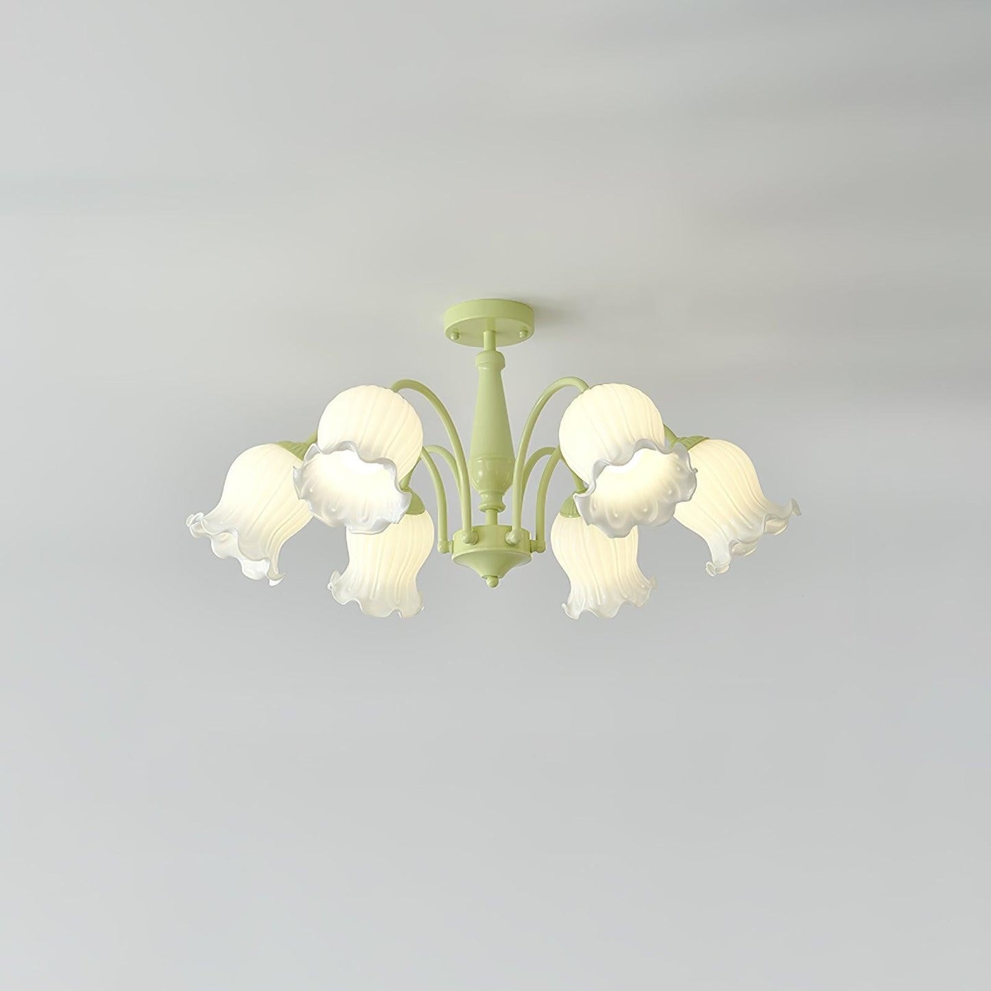 Handcrafted Trumpet Flower Glass Chandelier