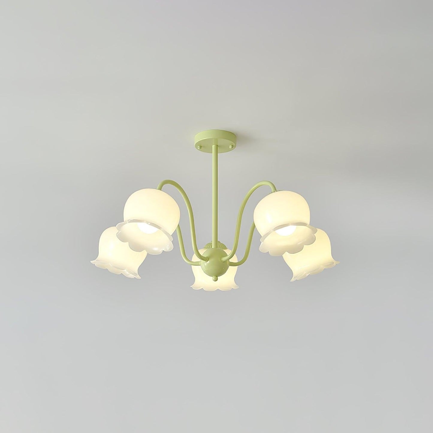 Handcrafted Trumpet Flower Glass Chandelier