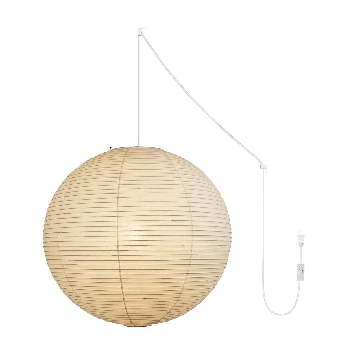 Handmade Round Mulberry Paper Pendant Ceiling Light