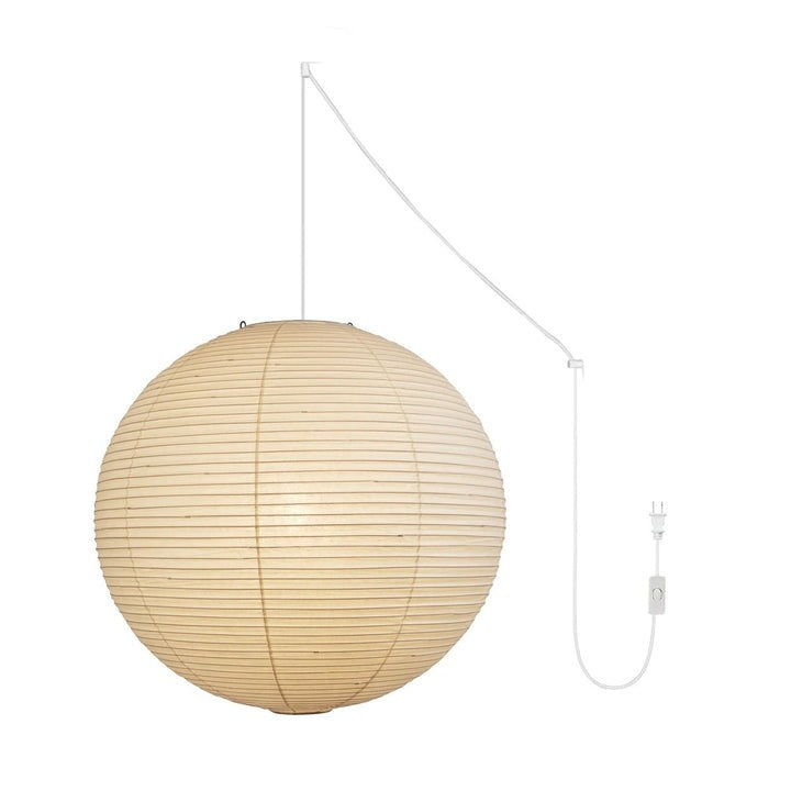 Handmade Round Mulberry Paper Pendant Ceiling Light