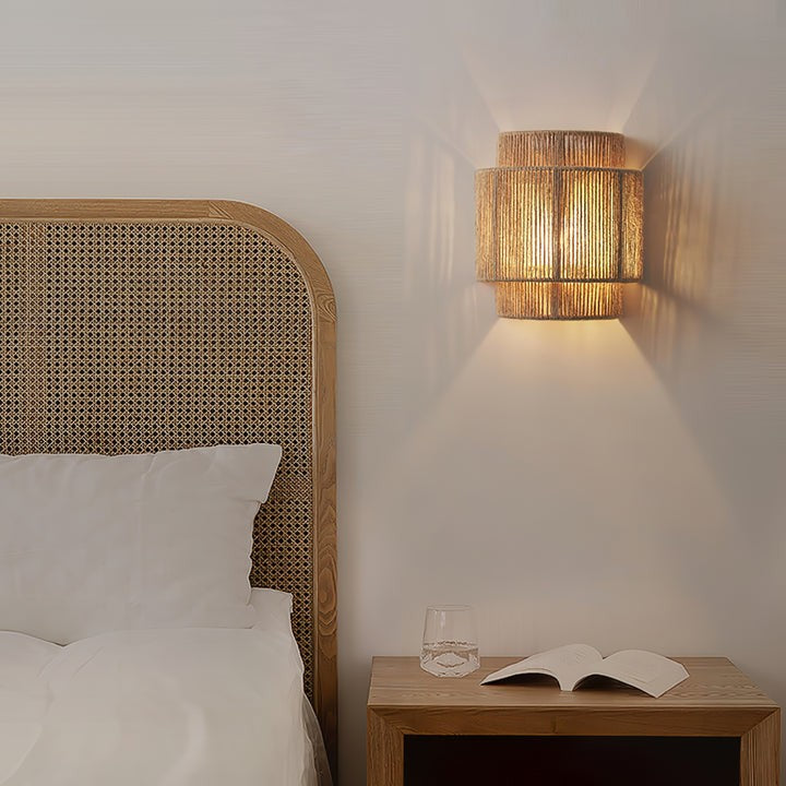 Handwoven Hemp Rope Wall Sconce