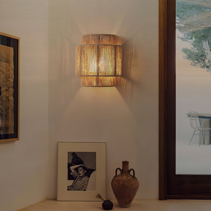 Handwoven Hemp Rope Wall Sconce