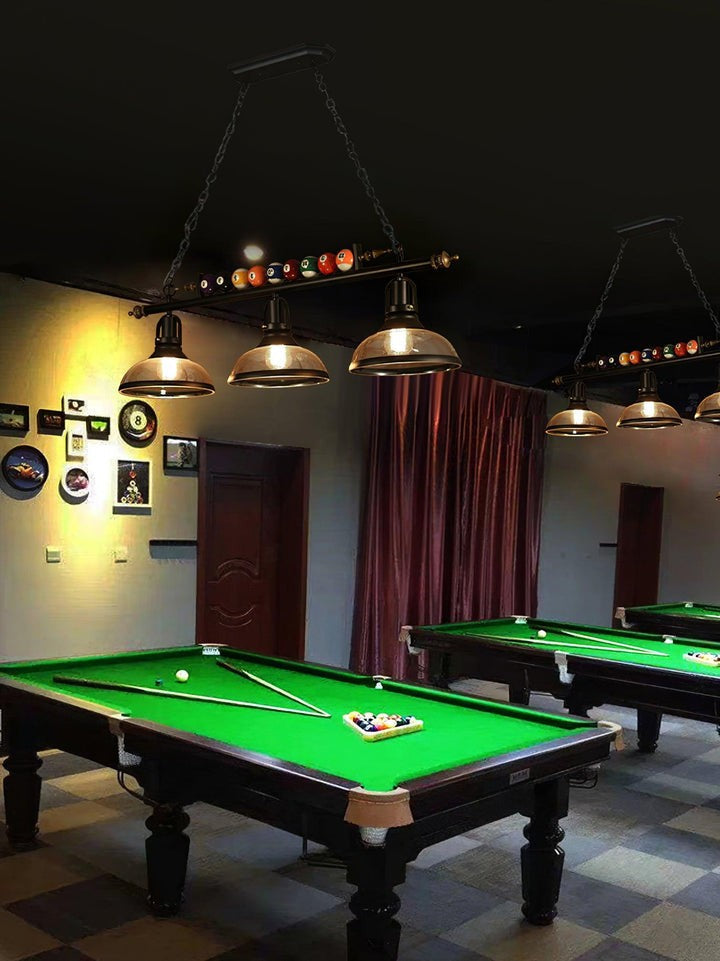 Industrial Black Billiard Pool Table Chandelier