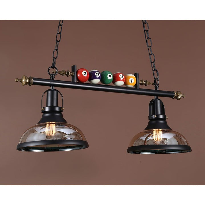 Industrial Black Billiard Pool Table Chandelier