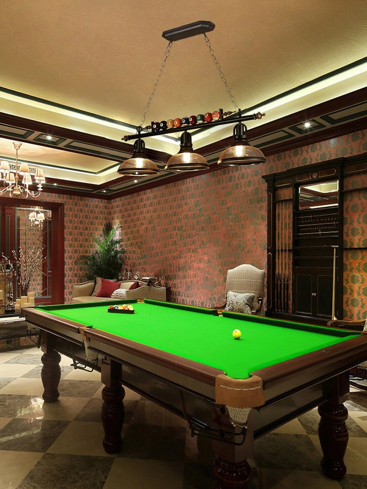 Industrial Black Billiard Pool Table Chandelier