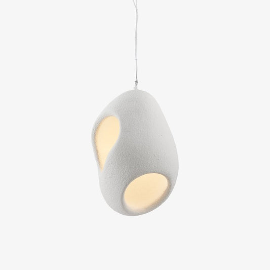 Japandi Sculptural Pendant Light – Minimalist Epoxy Resin LED Lamp