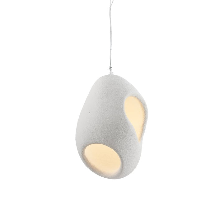 Japandi Sculptural Pendant Light – Minimalist Epoxy Resin LED Lamp