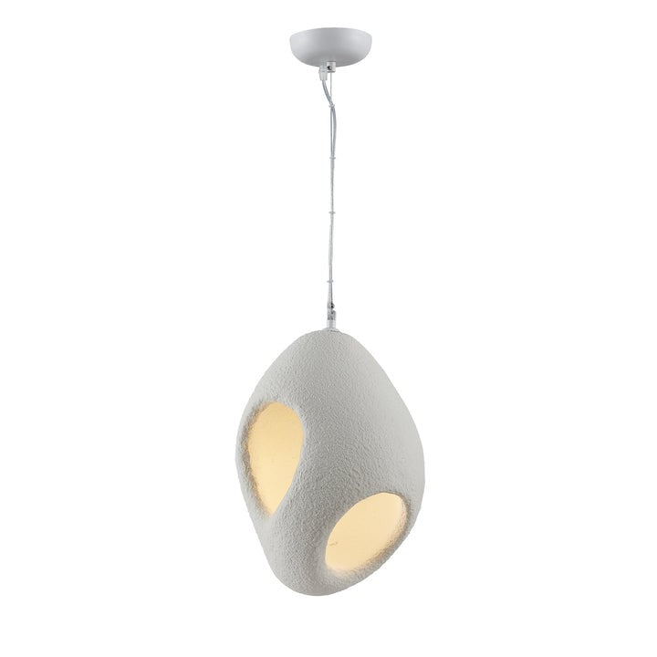 Japandi Sculptural Pendant Light – Minimalist Epoxy Resin LED Lamp