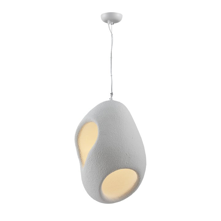 Japandi Sculptural Pendant Light – Minimalist Epoxy Resin LED Lamp