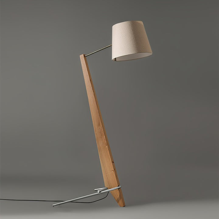 Large Modern Wood & Metal LED Floor Lamp