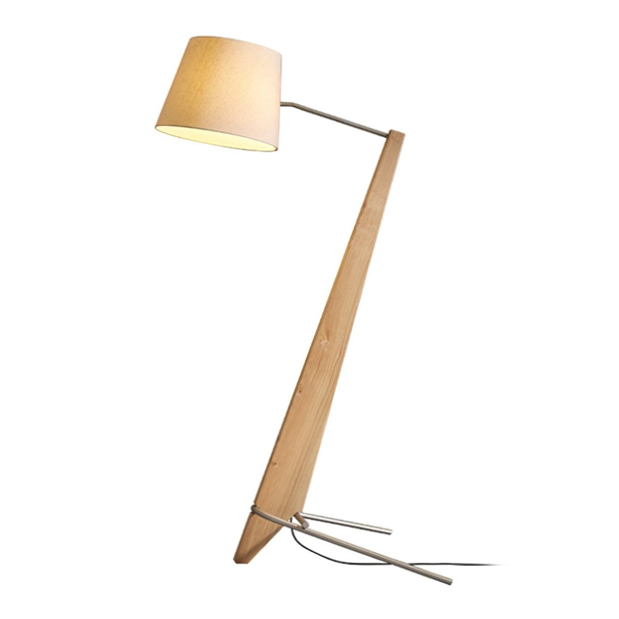 Large Modern Wood & Metal LED Floor Lamp
