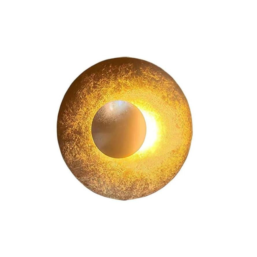 Layered LED Metal Wall Light with Gold Foil Finish