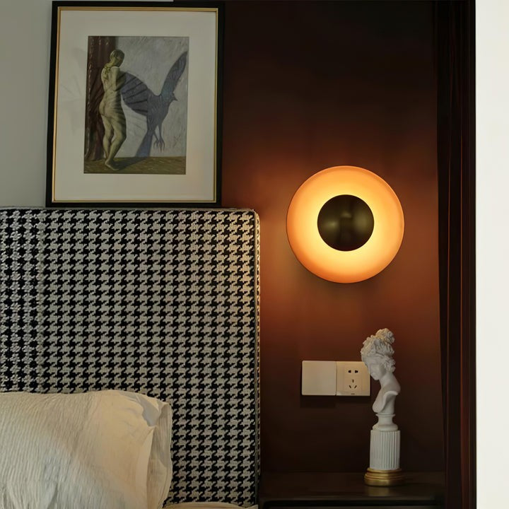 Layered LED Metal Wall Light with Gold Foil Finish