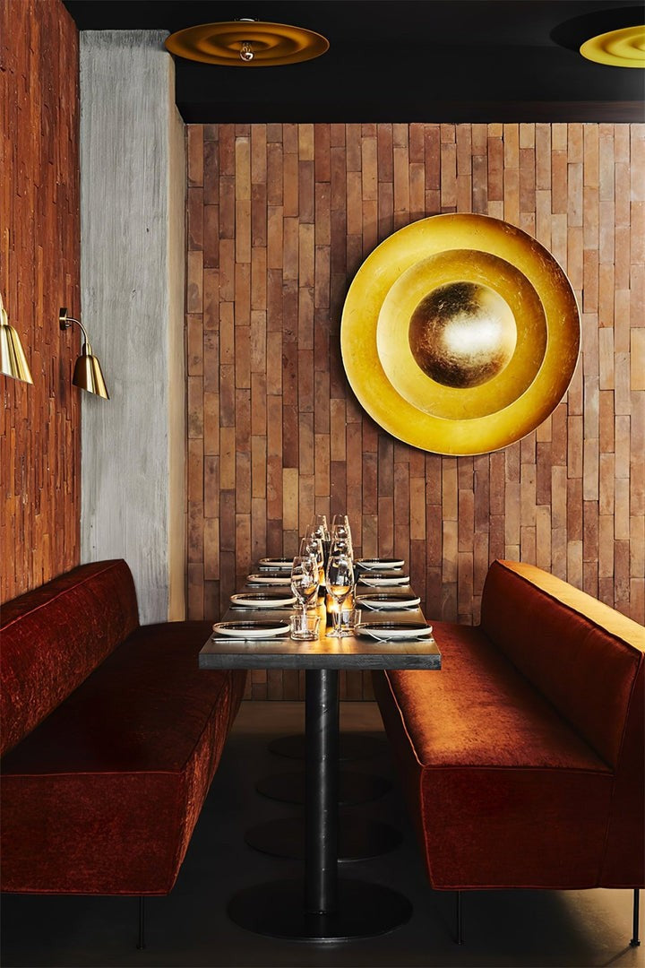 Layered LED Metal Wall Light with Gold Foil Finish