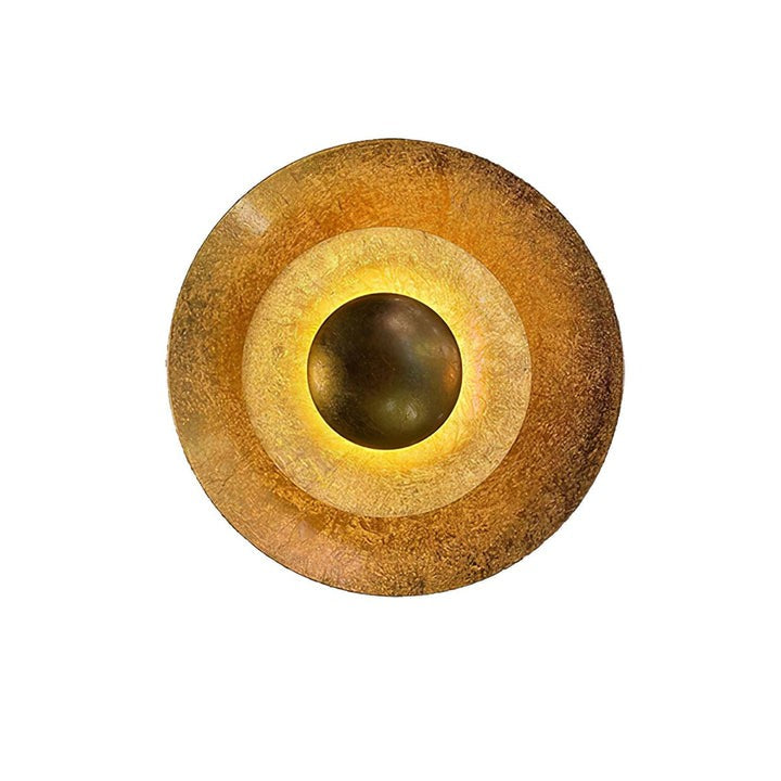 Layered LED Metal Wall Light with Gold Foil Finish