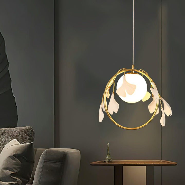 Leaf-Inspired Glass Pendant Light