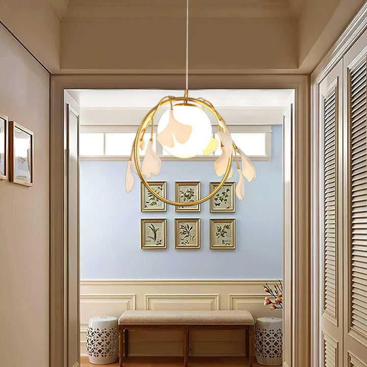 Leaf-Inspired Glass Pendant Light