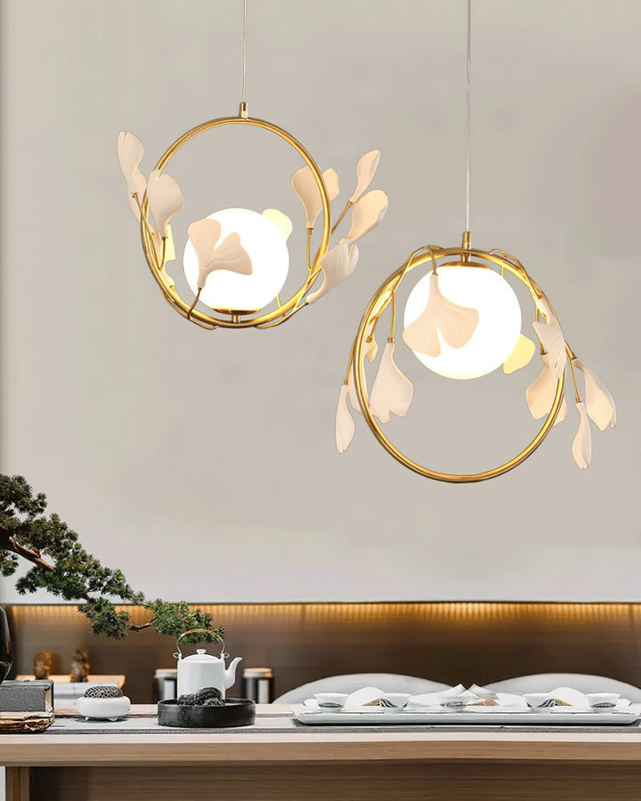 Leaf-Inspired Glass Pendant Light