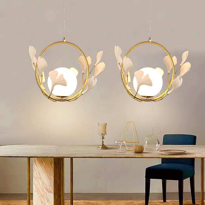Leaf-Inspired Glass Pendant Light