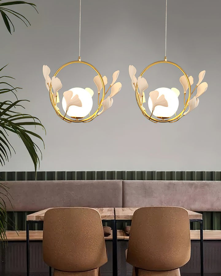 Leaf-Inspired Glass Pendant Light