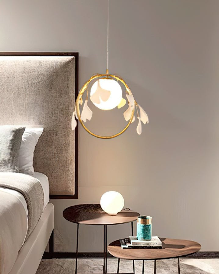 Leaf-Inspired Glass Pendant Light