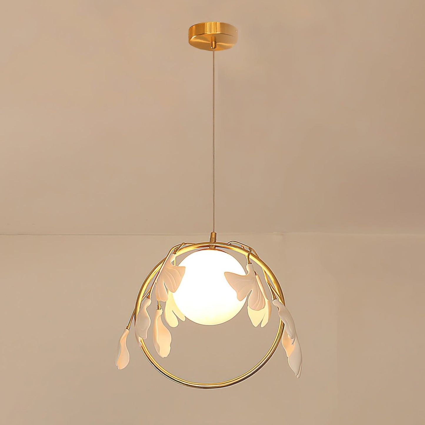 Leaf-Inspired Glass Pendant Light