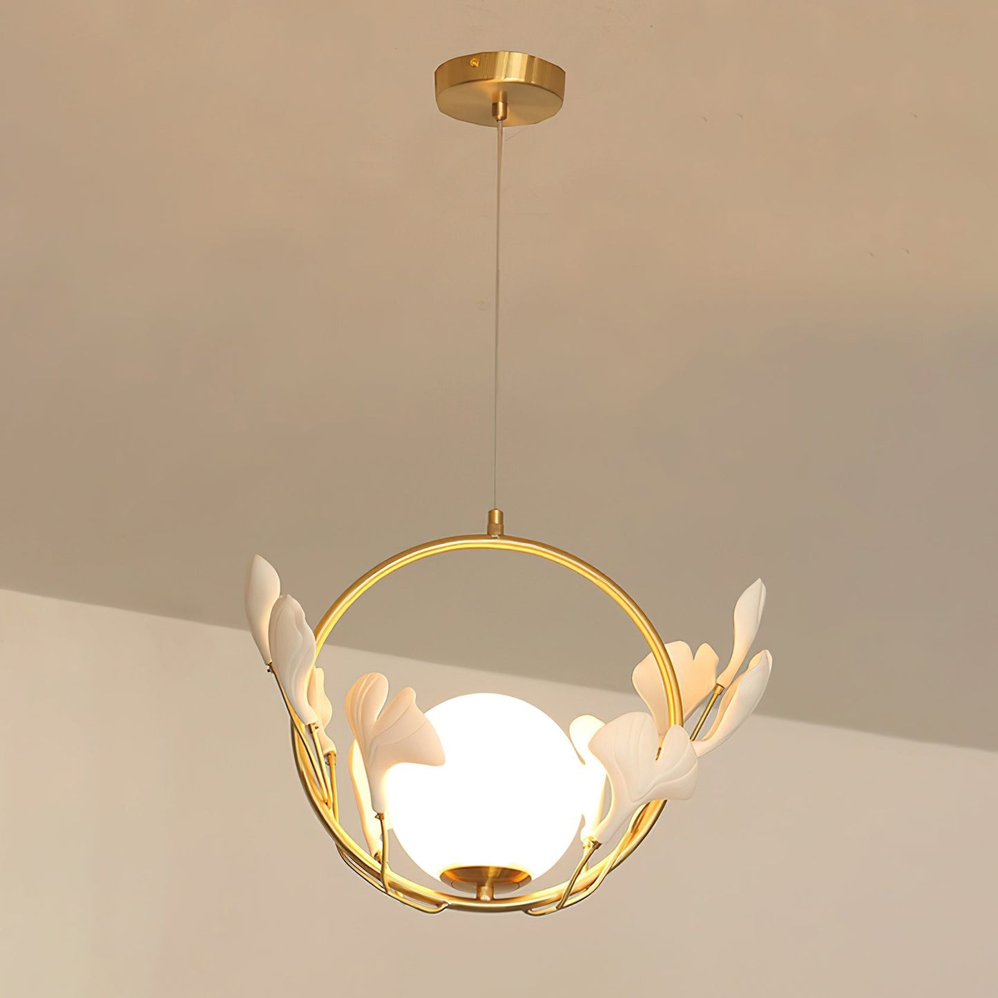 Leaf-Inspired Glass Pendant Light