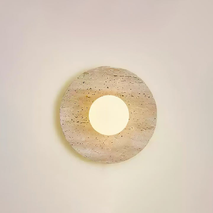Lunar Travertine Plug-In Wall Sconce