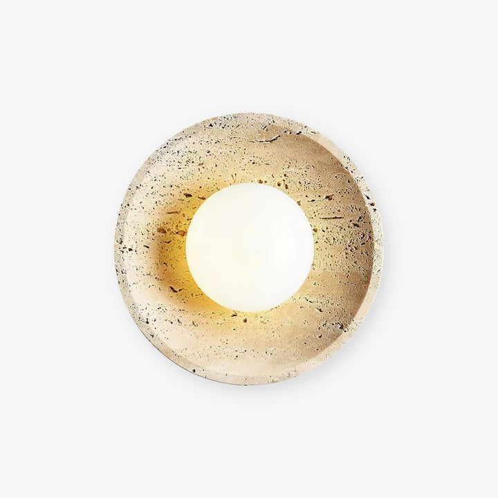 Lunar Travertine Plug-In Wall Sconce
