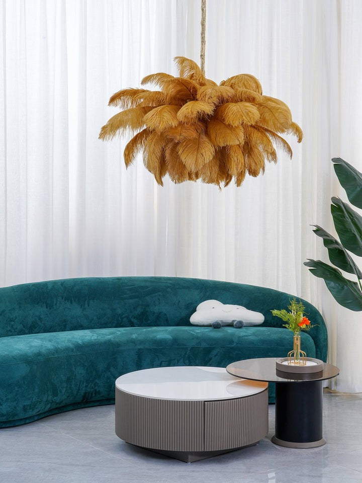 Luxury Ostrich Feather Chandelier Lighting Fixture