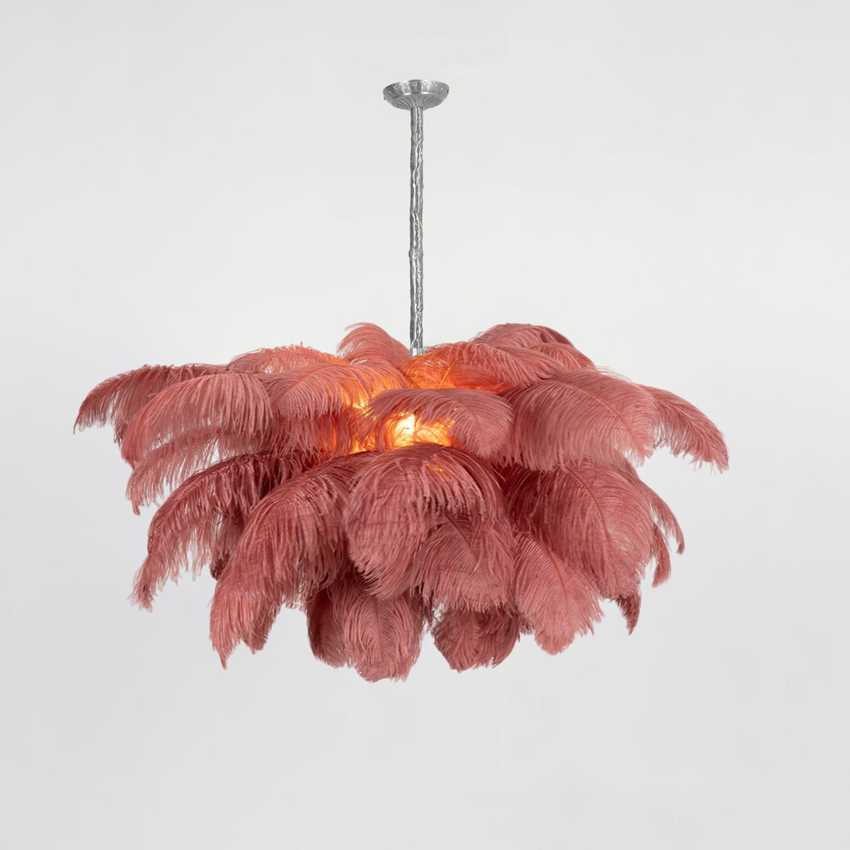Luxury Ostrich Feather Chandelier Lighting Fixture