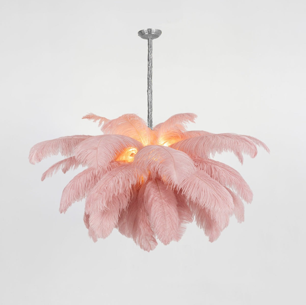 Luxury Ostrich Feather Chandelier Lighting Fixture