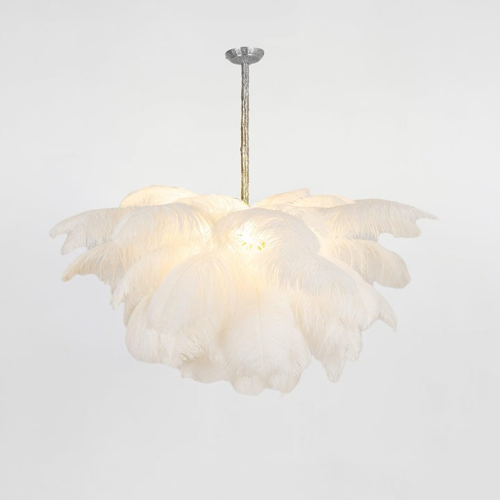 Luxury Ostrich Feather Chandelier Lighting Fixture
