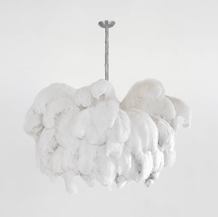 Luxury Ostrich Feather Chandelier Lighting Fixture