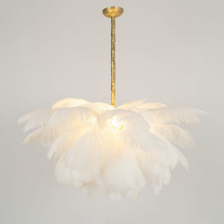 Luxury Ostrich Feather Chandelier Lighting Fixture